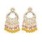 Oversized / Big Indian Jhumka Earrings for Women - Vintage Indian Jhumki Ethnic Chandbali Earrings Faux Kundan & Pearl Beaded Bollywood Style Dangle Earring Jewelry for Bride | Birthday Gift for Her
